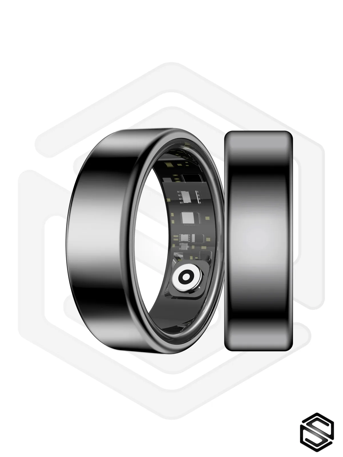Умное кольцо с акцентом на сон HerzRing Classic SH черный (black)