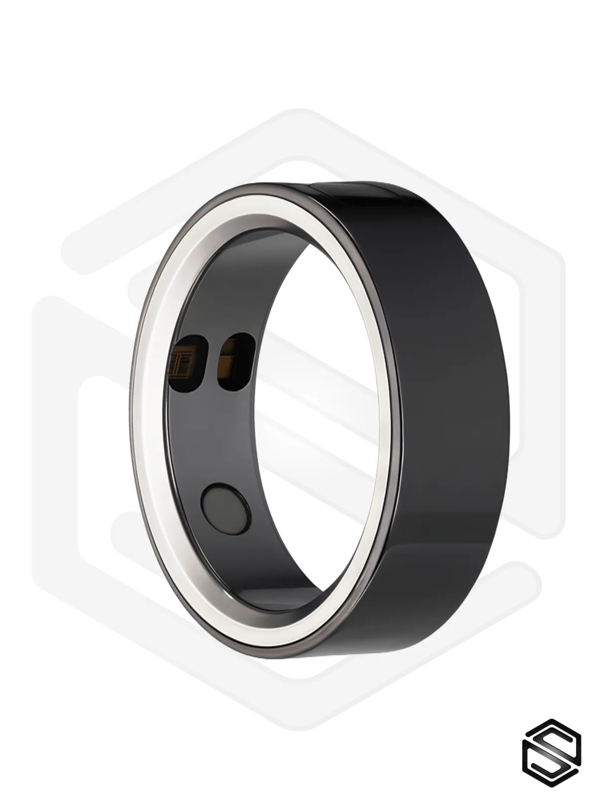 Тонкое умное кольцо с Вибрацией и Управлением HerzRing Sense Plus черный графит