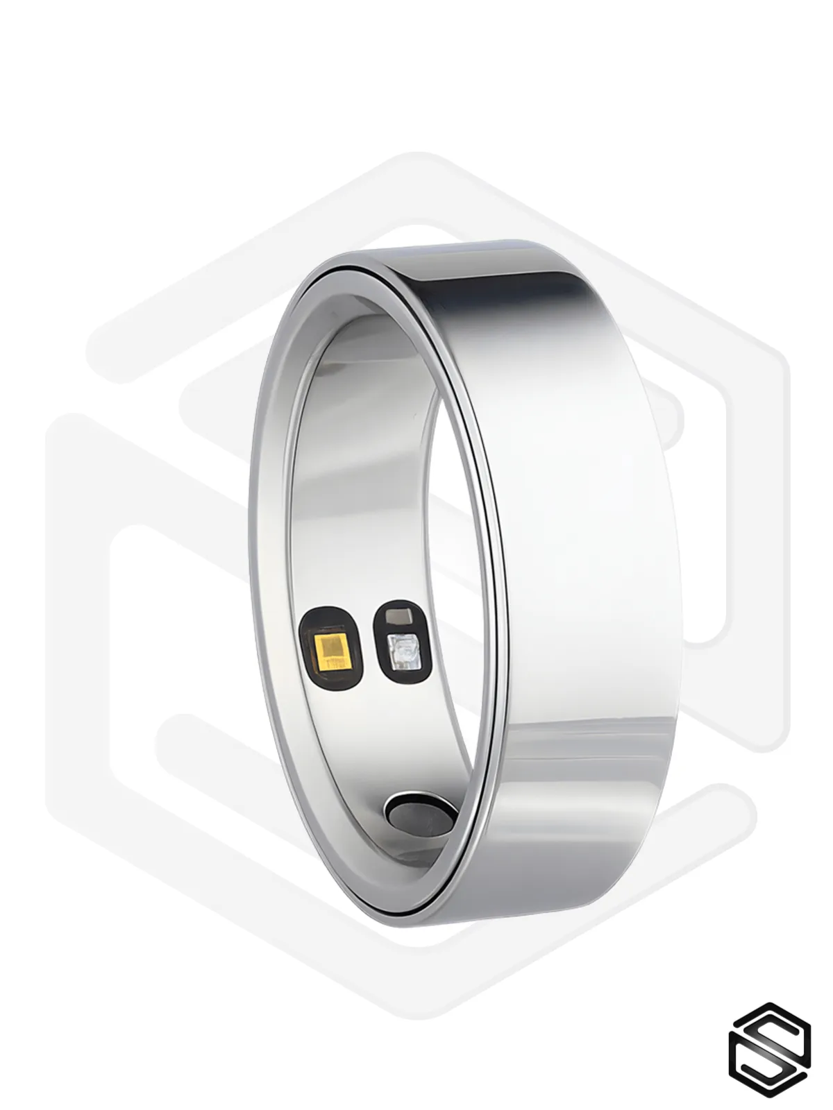 Тонкое умное кольцо с вибрацией HerzRing Sense серебристый туман