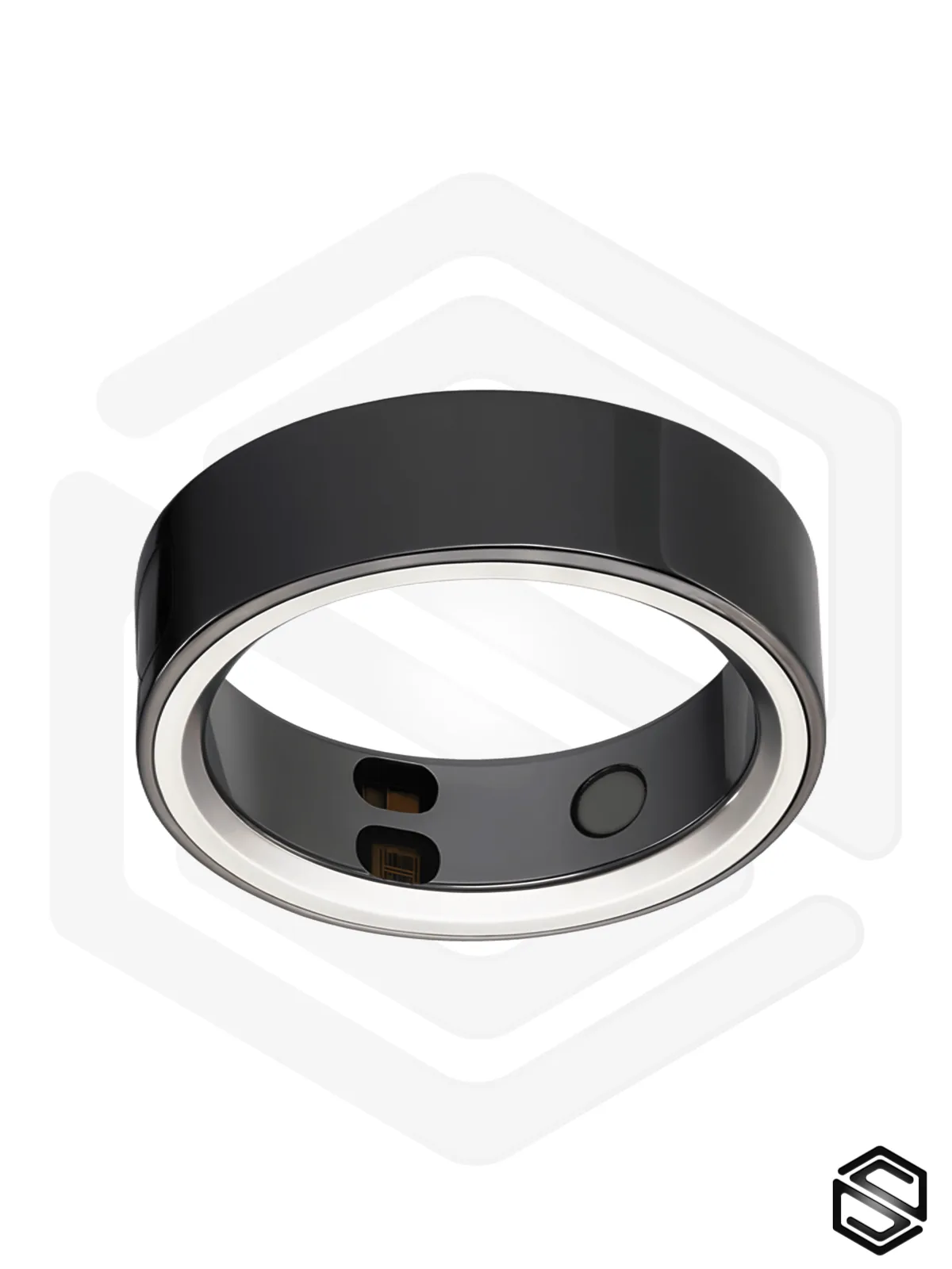 Тонкое умное кольцо с Вибрацией, Управлением & Чувствами HerzRing Sense X+ мерцающий кремень
