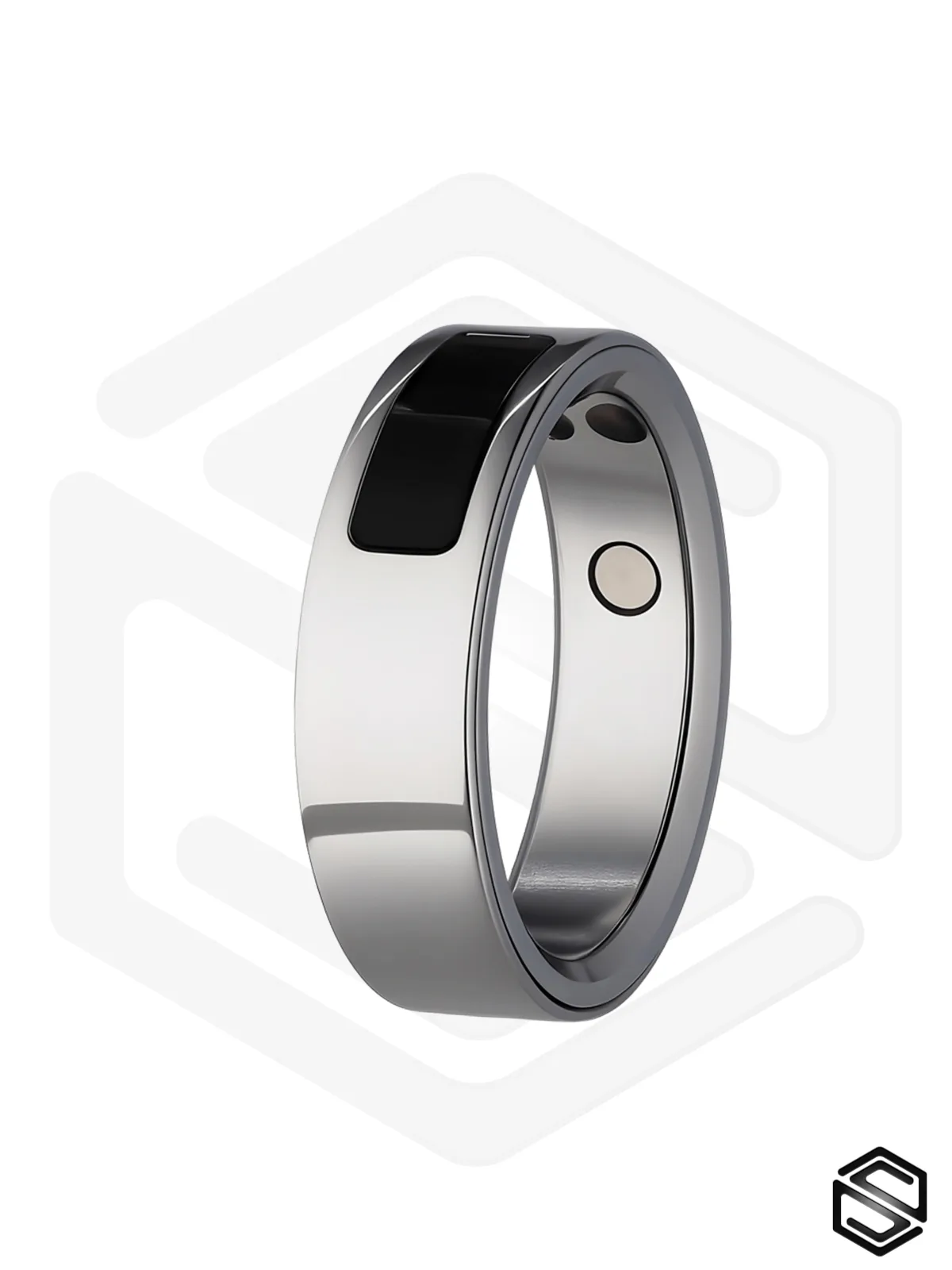 Тонкое умное кольцо с Сахаром, Вибрацией, Управлением &amp; Чувствами HerzRing Sense GX+ титан серебро