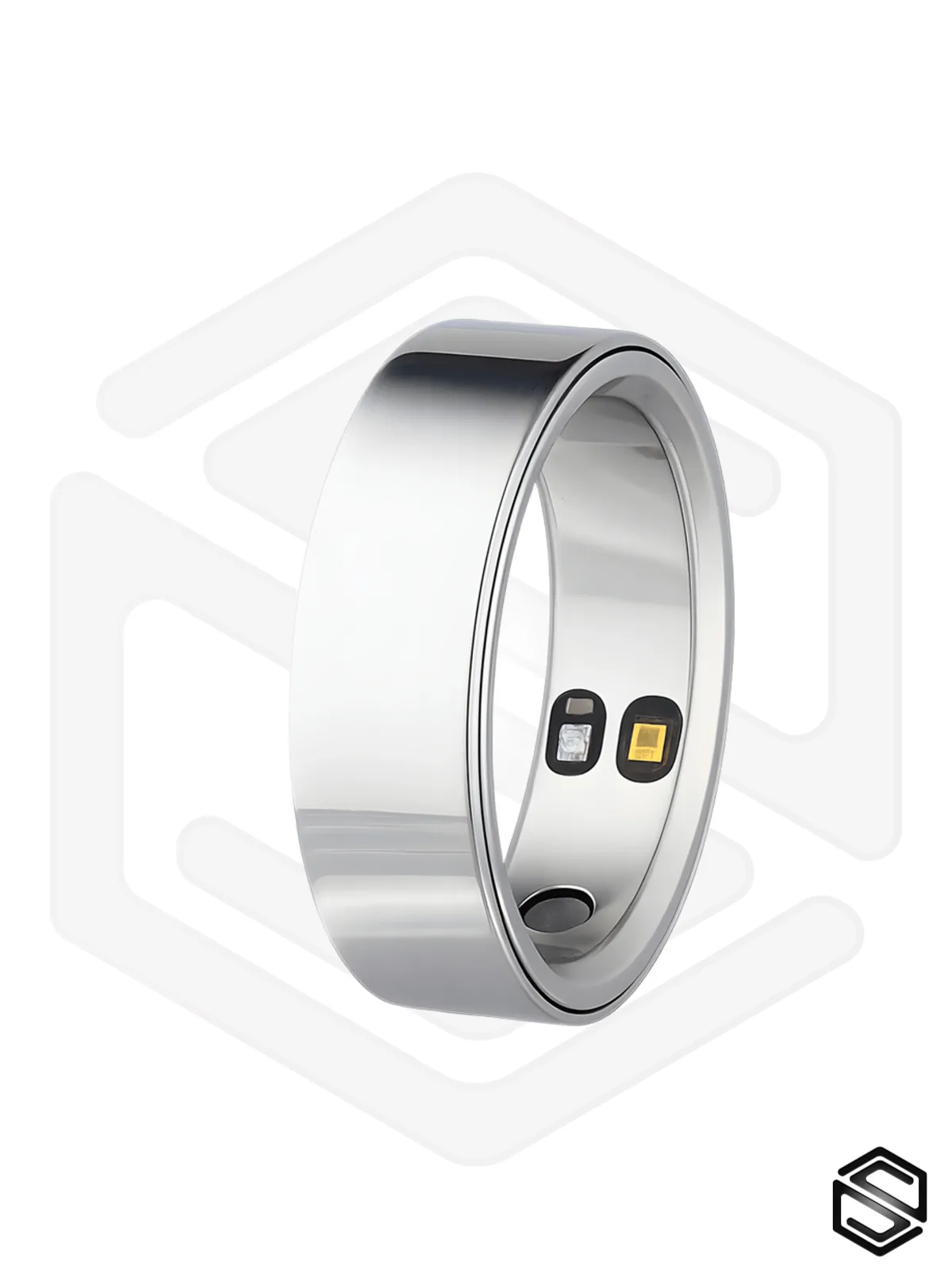 Тонкое умное кольцо с вибрацией HerzRing Sense серебристый туман