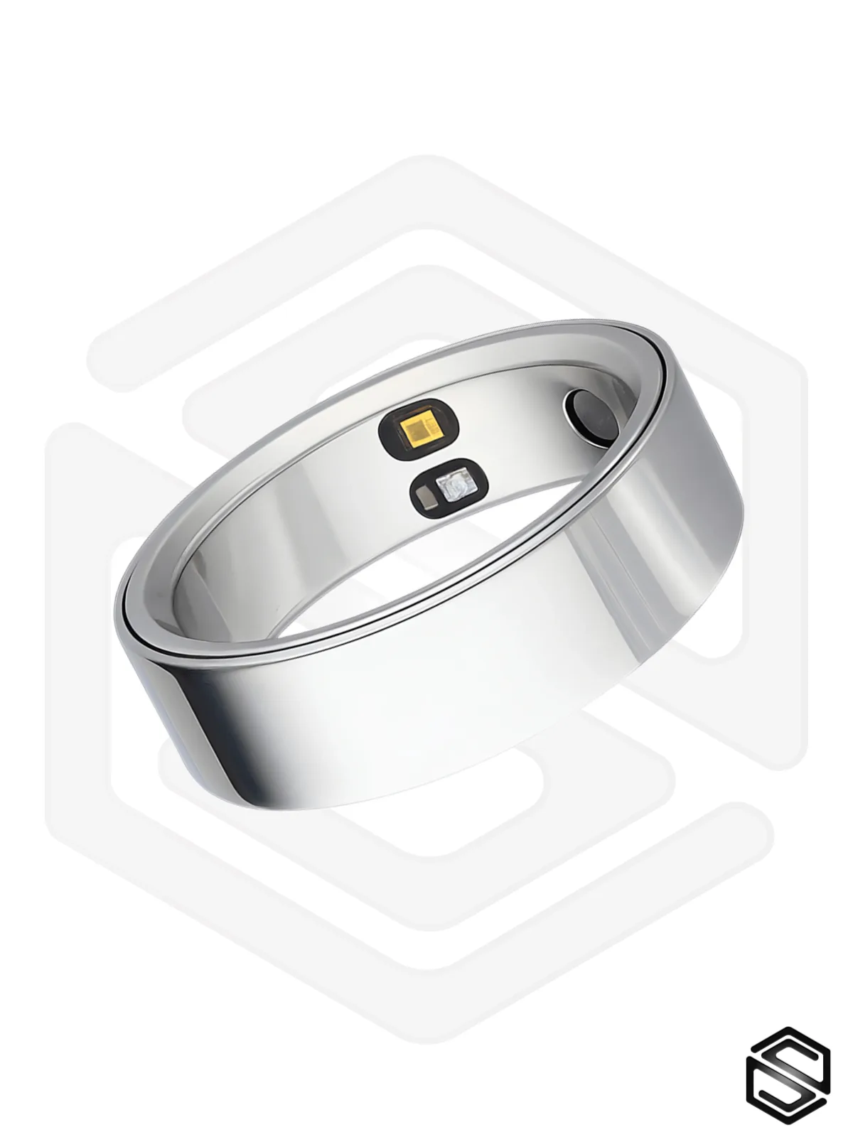Тонкое умное кольцо с вибрацией HerzRing Sense серебристый туман