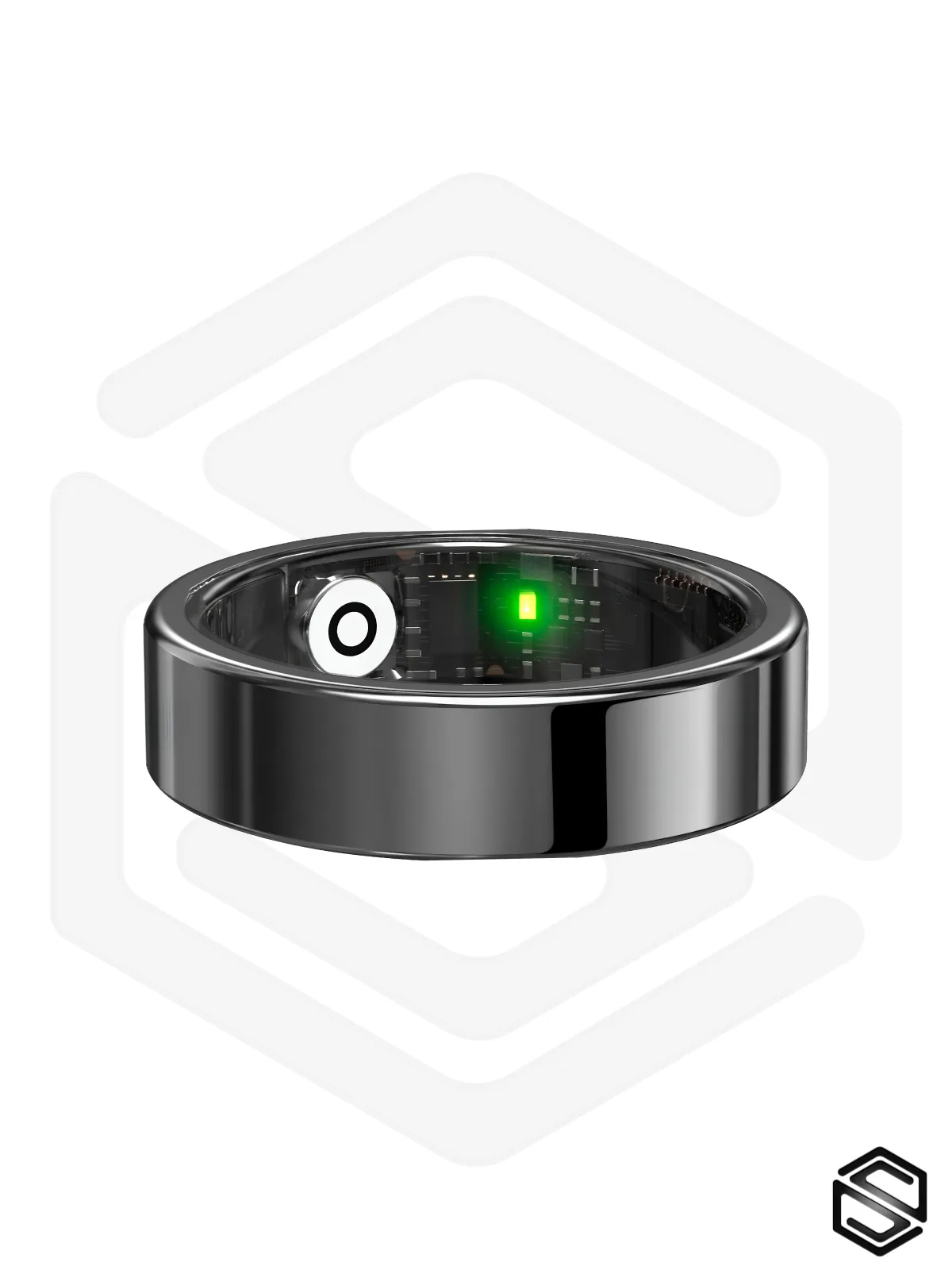 Ультратонкое Умное кольцо HerzRing Slim RJ Обсидиан