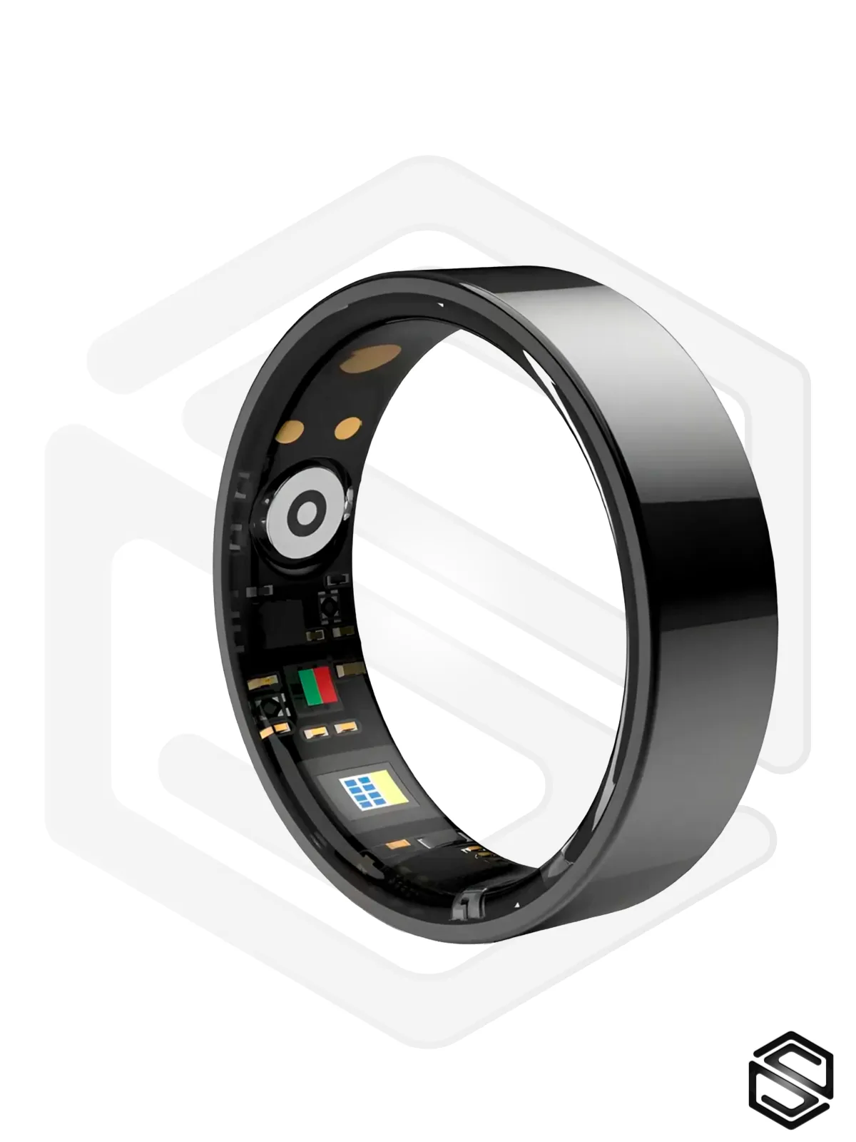 Тонкое Умное кольцо HerzRing Slim SH Обсидиан