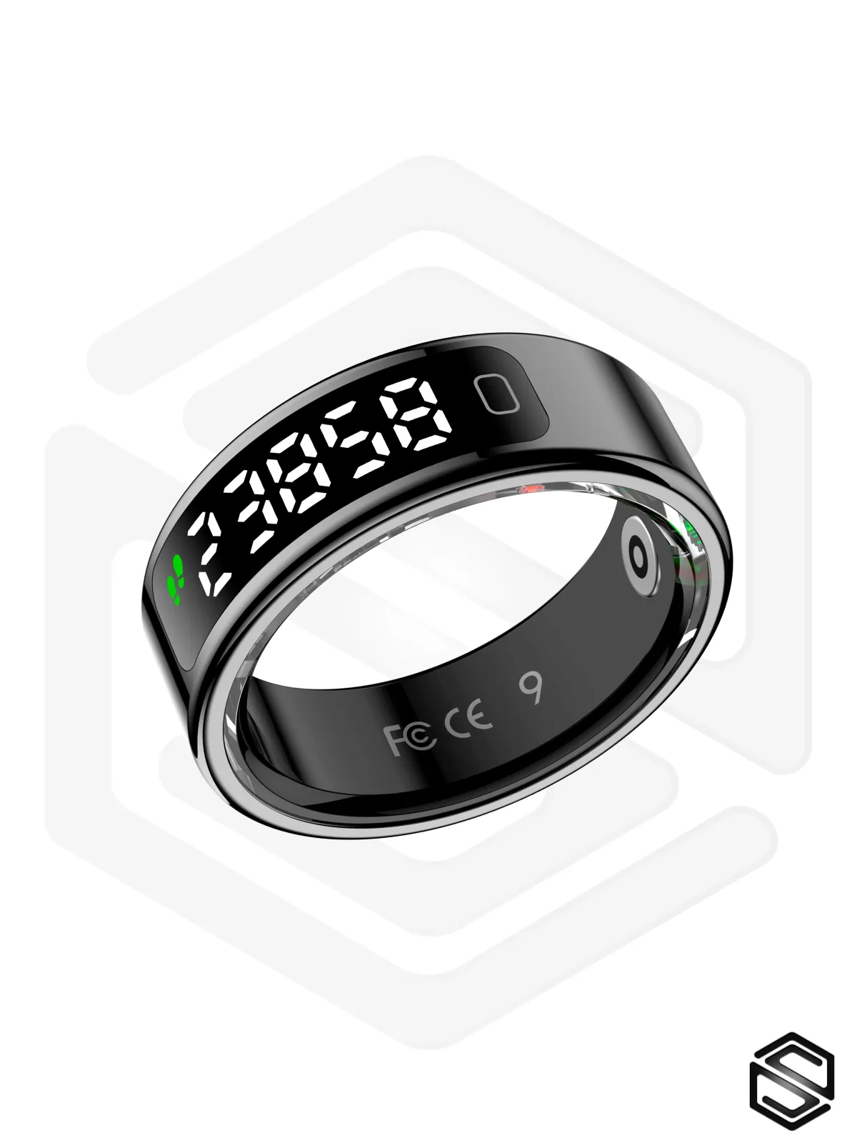 Умное кольцо с экраном и взмахами HerzRing Vision RQ 2 оникс