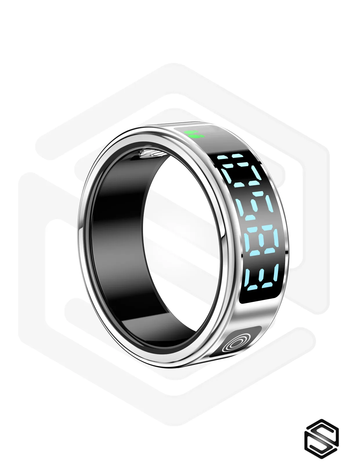 Умное кольцо с экраном и сенсорами HerzRing Vision RJ серебро