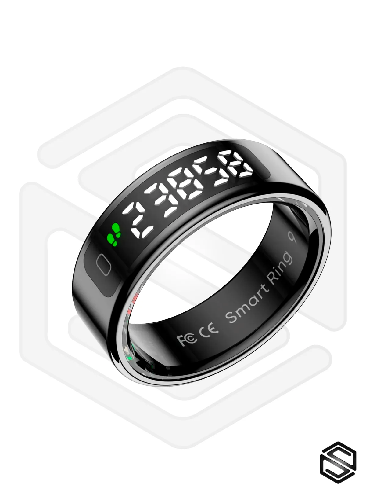 Умное кольцо с экраном и взмахами HerzRing Vision RQ черное