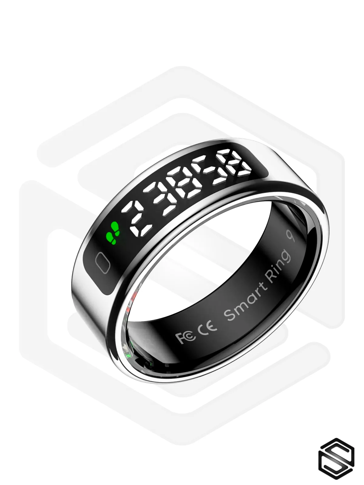 Умное кольцо с экраном и взмахами HerzRing Vision RQ серебро