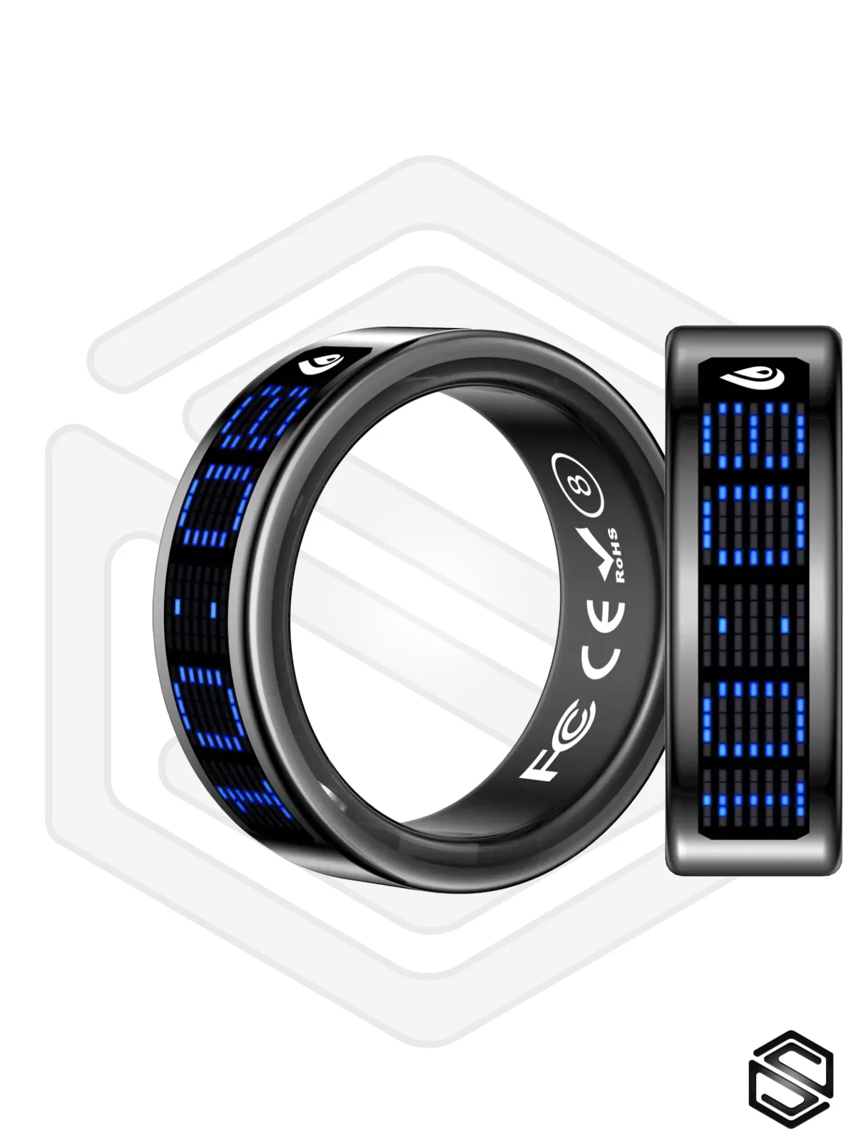 Умное кольцо с экраном & уведомлениями HerzRing Vision RW 2 обсидиан (black)