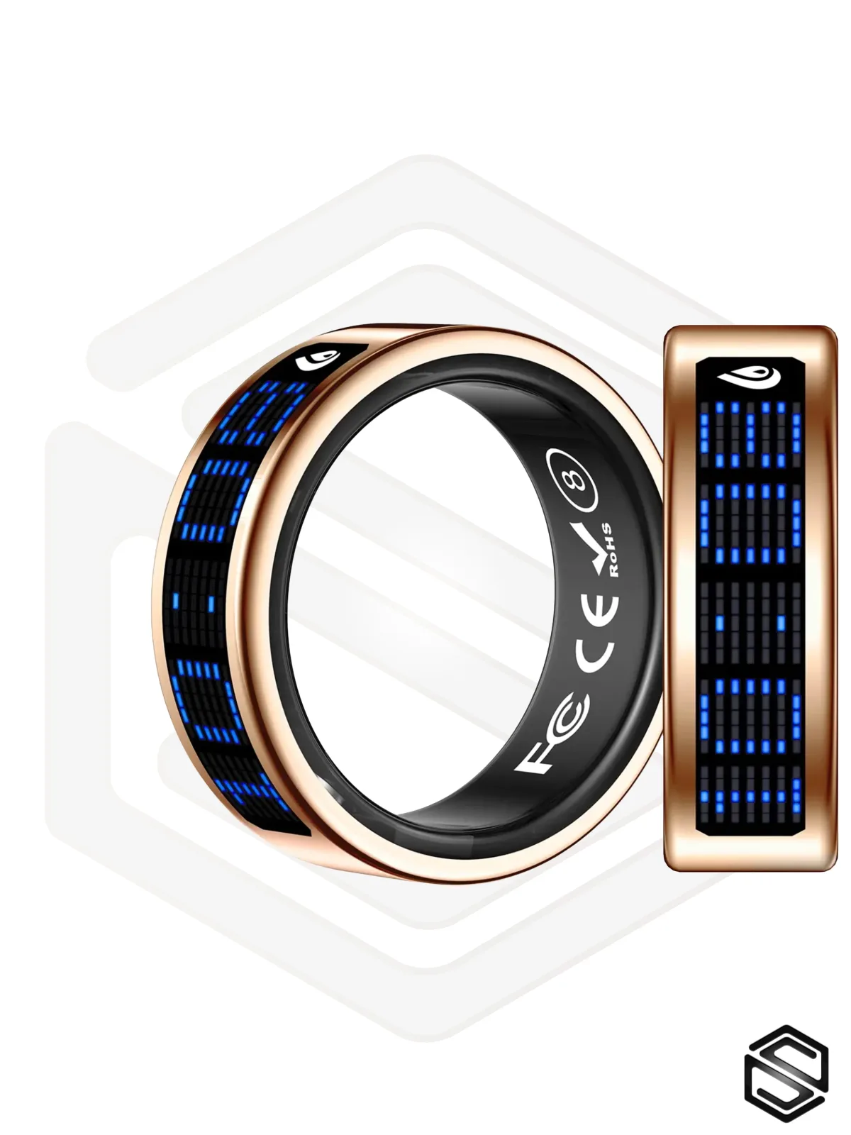 Умное кольцо с экраном & уведомлениями HerzRing Vision RW 2 розовое-золото (rose-gold)