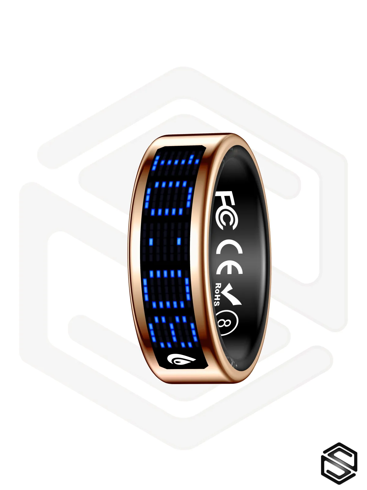 Умное кольцо с экраном & уведомлениями HerzRing Vision RW 2 розовое-золото (rose-gold)