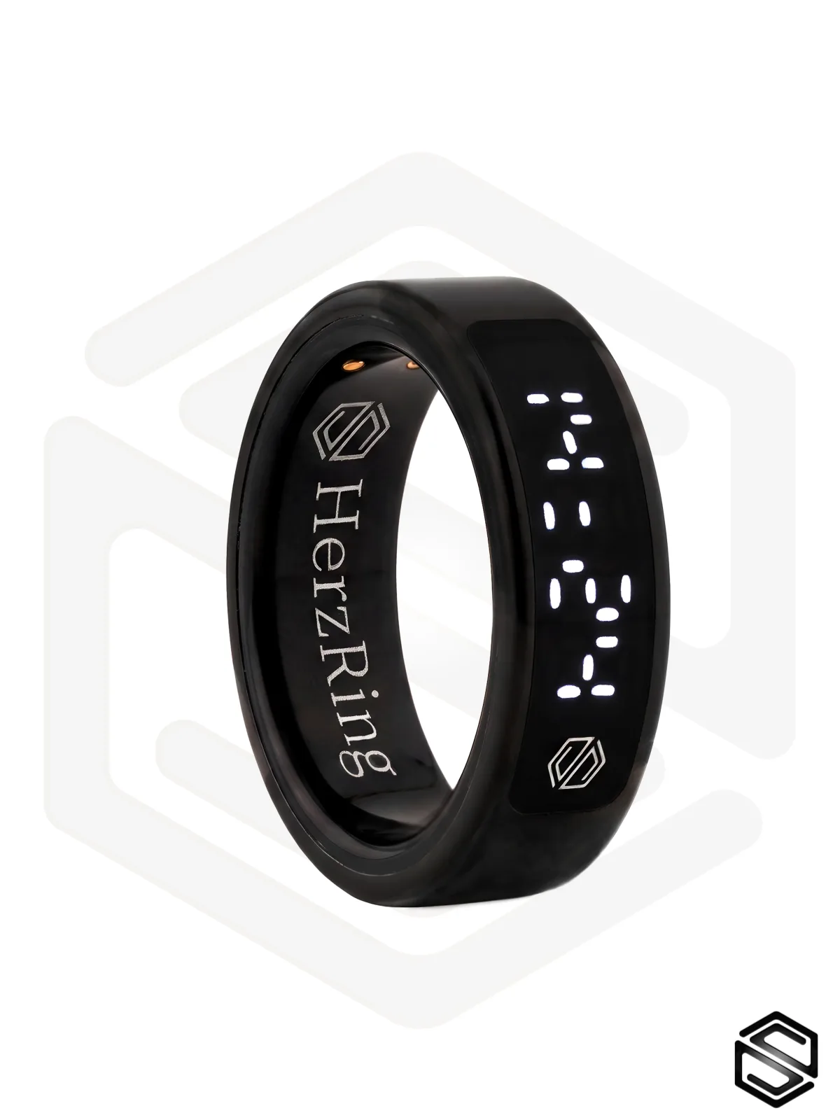 Умное Кольцо с Экраном & Уведомлениями и Вибрацией HerzRing Vision RW+ Обсидиан