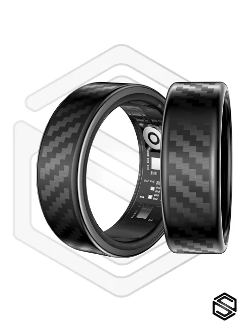 Умное кольцо с уведомлениями HerzRing Lumen RW черный (с узором)