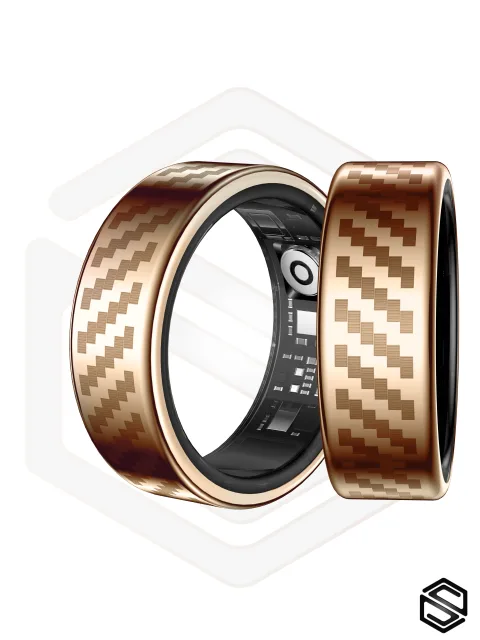 Умное кольцо с уведомлениями HerzRing Lumen RW золото (с узором)