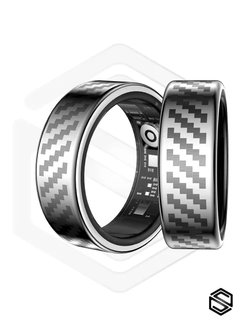 Умное кольцо с уведомлениями HerzRing Lumen RW серебро (с узором)