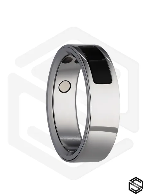 Тонкое умное кольцо с Сахаром, Вибрацией, Управлением &amp; Чувствами HerzRing Sense GX+ титан серебро