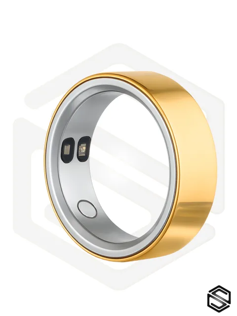 Тонкое умное кольцо с Глюкозой, Вибрацией & Чувствами HerzRing Sense GX античное золото