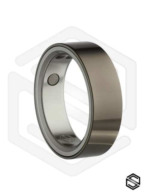 Тонкое умное кольцо с Глюкозой, Вибрацией & Чувствами HerzRing Sense GX мерцающий кремень