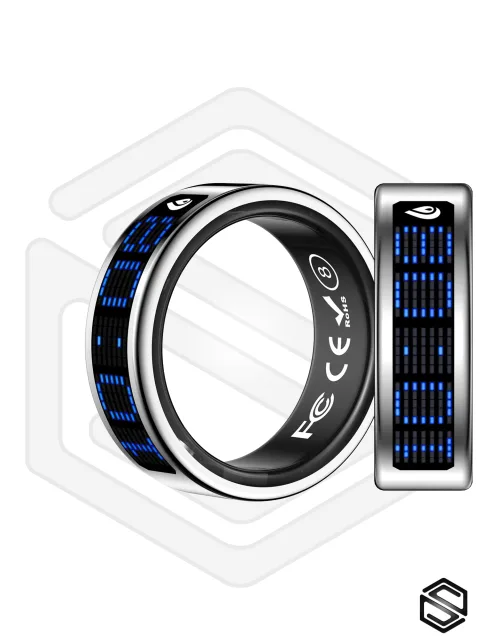 Умное кольцо с экраном & уведомлениями HerzRing Vision RW 2 титан-серебро (silver)
