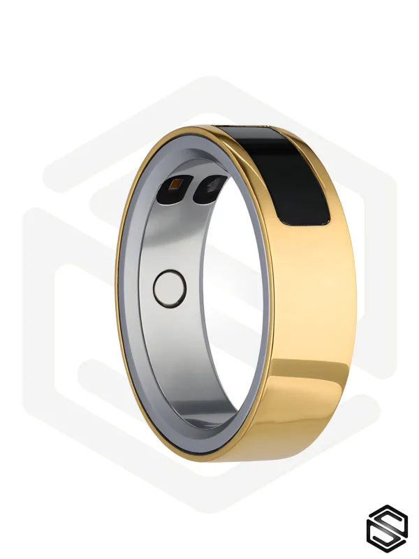 Тонкое умное кольцо с Вибрацией и Управлением HerzRing Sense Plus античное золото
