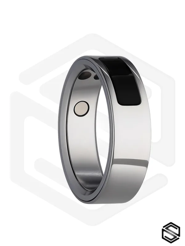 Тонкое умное кольцо с Вибрацией, Управлением &amp; Чувствами HerzRing Sense X+ титан серебро