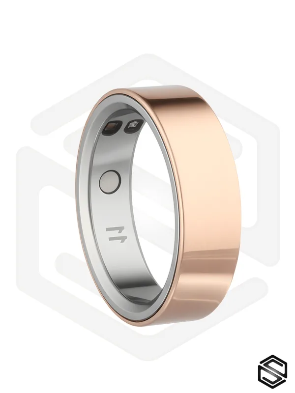 Тонкое умное кольцо с Глюкозой, Вибрацией &amp; Чувствами HerzRing Sense GX розовое золото