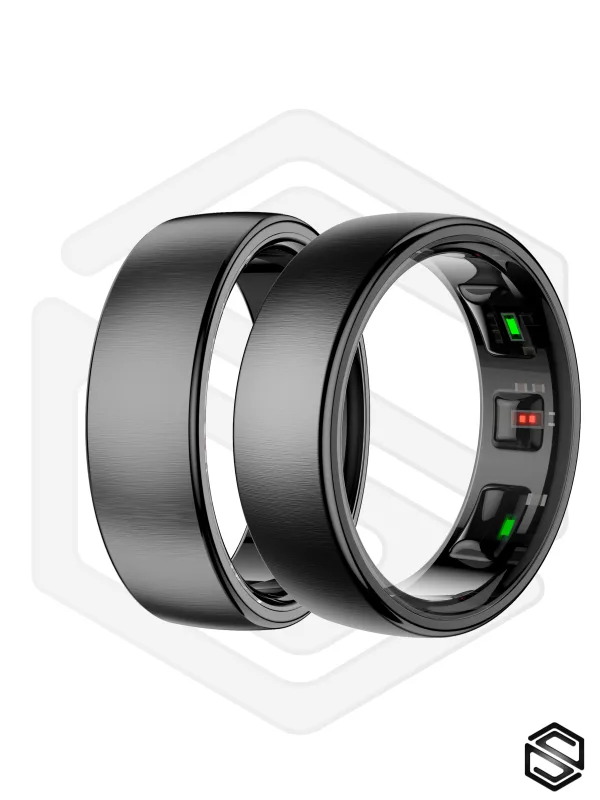 Тонкое Умное кольцо HerzRing Slim Pro c продвинутыми датчиками - обсидиан