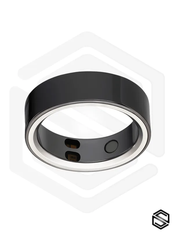 Тонкое умное кольцо с Вибрацией и Управлением HerzRing Sense Plus черный графит