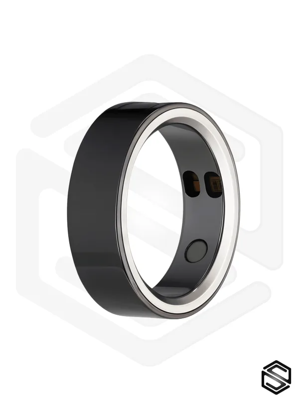 Тонкое умное кольцо с Вибрацией, Управлением &amp; Чувствами HerzRing Sense X+ мерцающий кремень