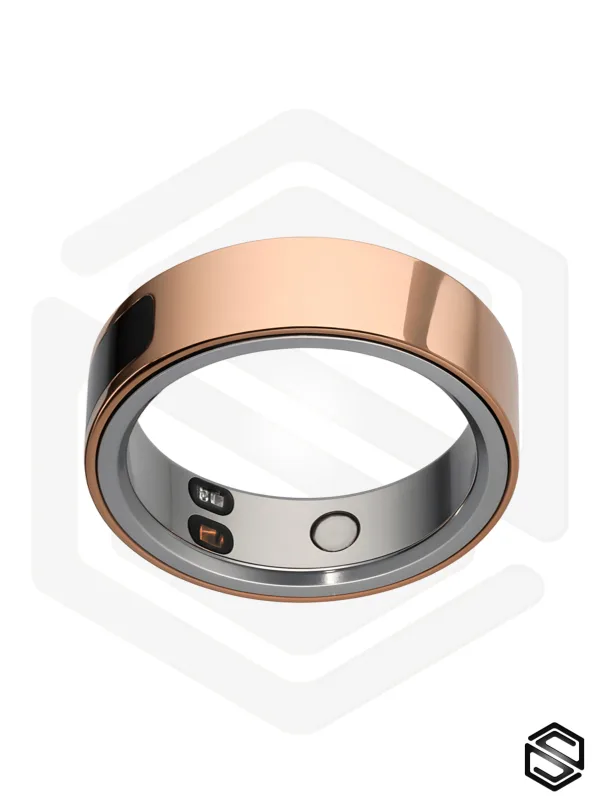 Тонкое умное кольцо с Глюкозой, Вибрацией, Управлением &amp; Чувствами HerzRing Sense GX+ розовое золото