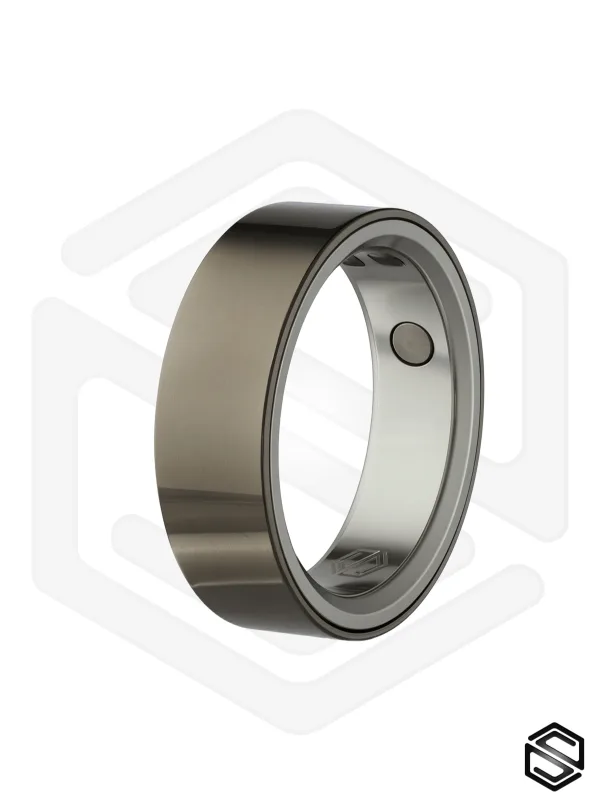 Тонкое умное кольцо с вибрацией HerzRing Sense графит (черный)