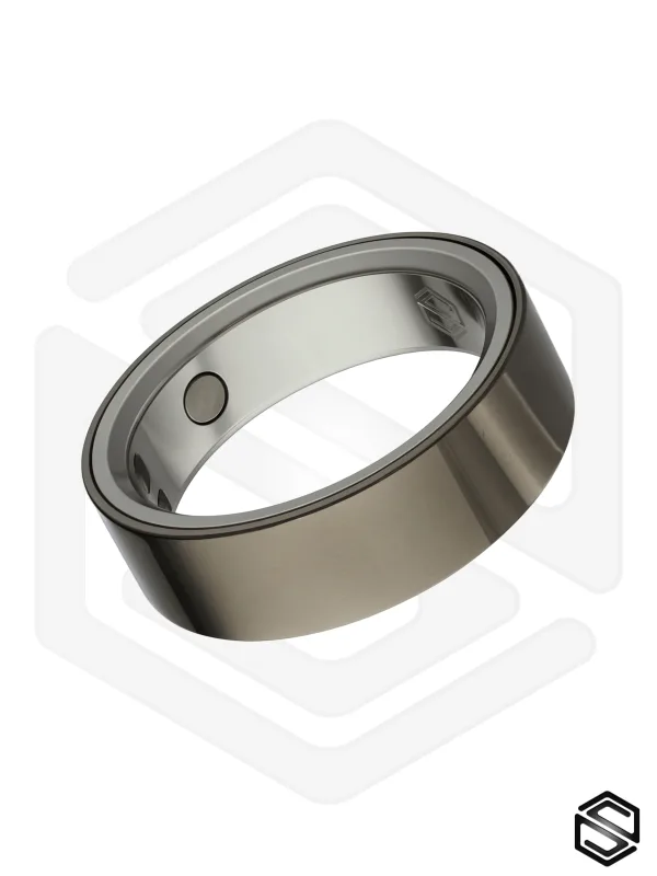 Тонкое умное кольцо с вибрацией HerzRing Sense графит (черный)