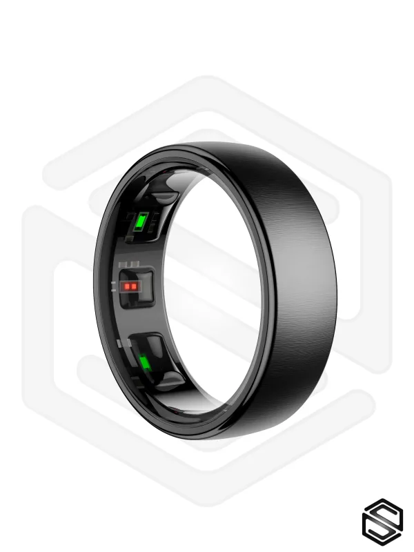 Тонкое Умное кольцо HerzRing Slim Pro c продвинутыми датчиками - обсидиан
