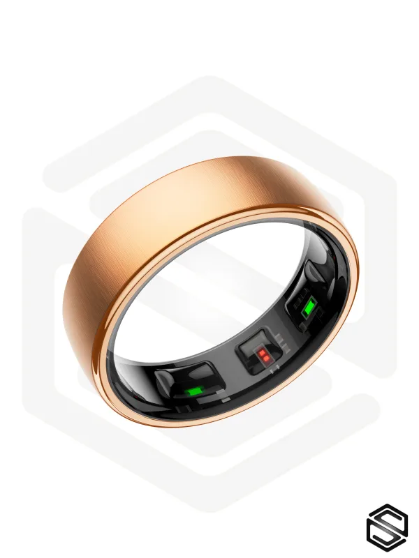 Тонкое Умное кольцо HerzRing Slim Pro c продвинутыми датчиками - матовое золото