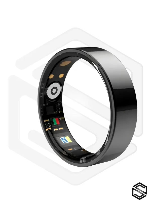 Тонкое Умное кольцо HerzRing Slim SH Обсидиан