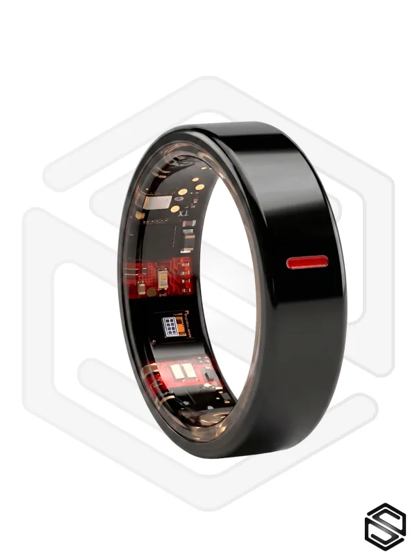 Умное кольцо с сахаром, давлением и анализом крови HerzRing Stazis Slim - черное