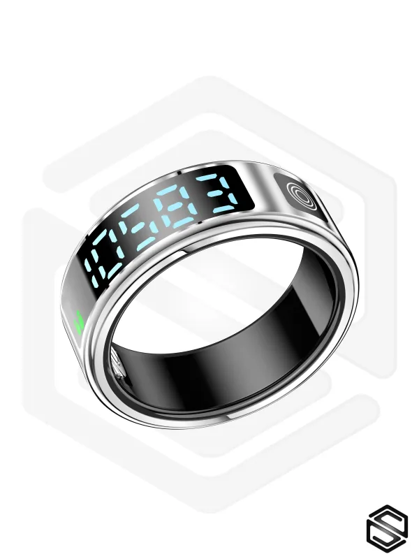 Умное кольцо с экраном и сенсорами HerzRing Vision RJ серебро