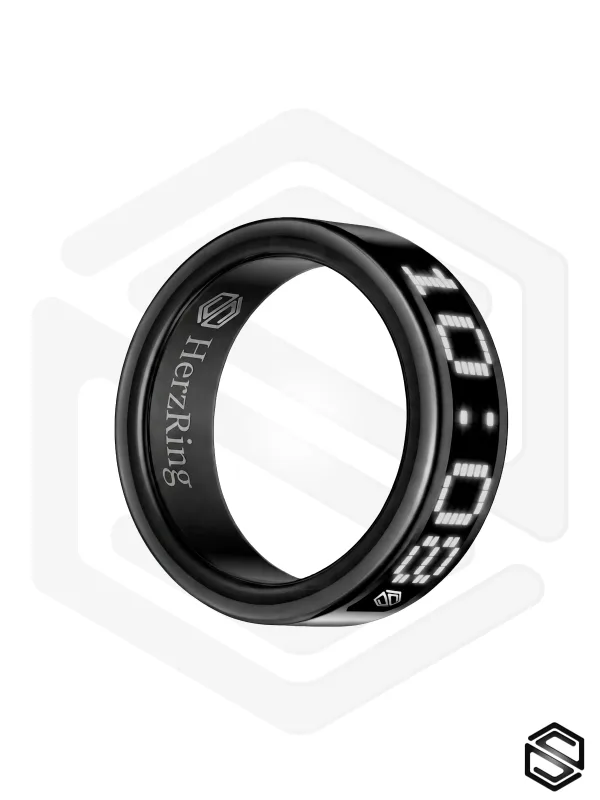 Умное кольцо с экраном &amp; уведомлениями HerzRing Vision RW 2 титан-серебро (белый экран)