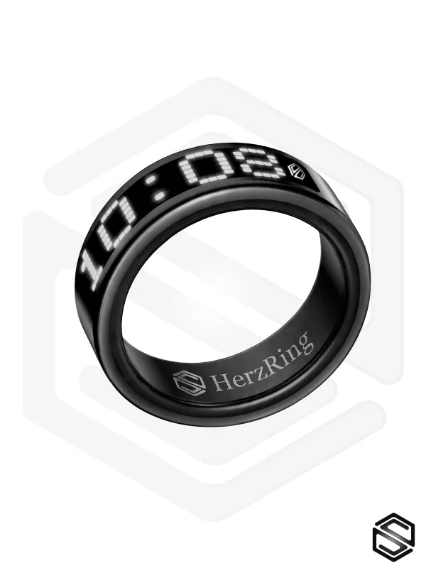 Умное кольцо с экраном &amp; уведомлениями HerzRing Vision RW 2 титан-серебро (белый экран)