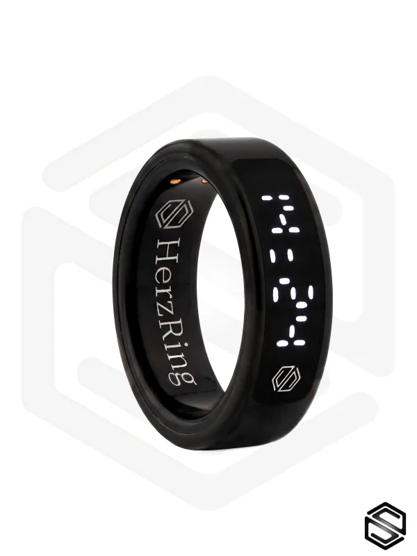 Умное Кольцо с Экраном &amp; Уведомлениями и Вибрацией HerzRing Vision RW+ Обсидиан