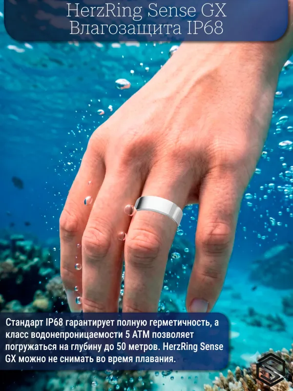 Тонкое умное кольцо с Глюкозой, Вибрацией &amp; Чувствами HerzRing Sense GX розовое золото