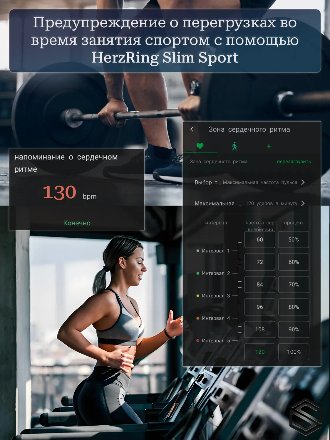 Умное кольцо с жестами herzring slim sport черный