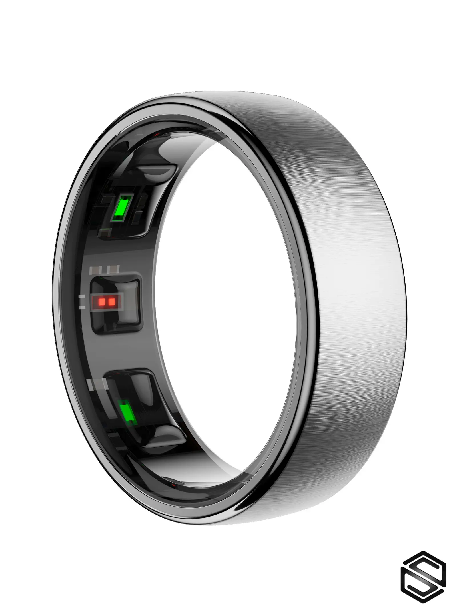 Тонкое Умное кольцо herzring slim pro c продвинутыми датчиками серебро титан