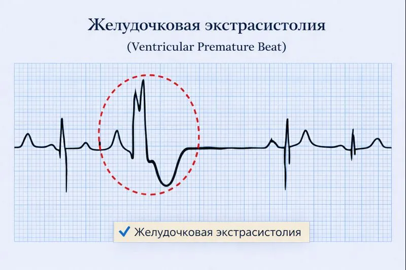 Желудочковая экстрасистолия: причины, признаки на ЭКГ и риски для сердца