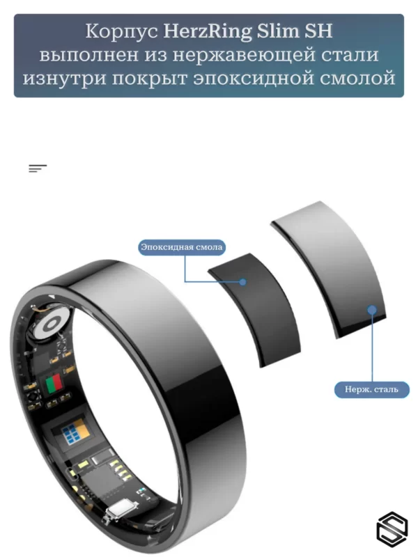Тонкое Умное кольцо HerzRing Slim SH Золото